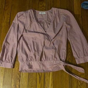 Madewell gingham wrap top